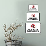 Classic Framed Plus No deje esta puerta abierta Door or Wall Sign | Spanish | Home Office Business Warning