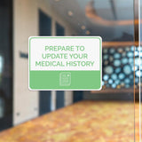 Classic Framed Plus Prepare to Update Your Medical History Door or Wall Sign | Medical Facility Reception Patient Reminders