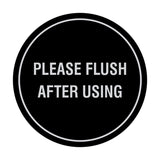 Circle Please Flush After Using Wall or Door Sign
