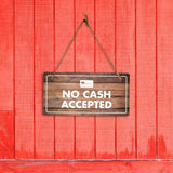 Sales & Solicitation | Rustic Oak Wood 5 x 10" Hanging Signs