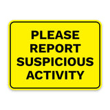 Classic Framed Plus Please Report Suspicious Activity Door or Wall Sign | General Security Notices