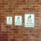 Portrait Round Plus Please Take All Trash With You When Leaving This Area Door or Wall Sign | Health & Safety Signage