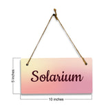 Solarium 5x10 Hanging Plus Wall or Door Sign | Rustic Twine | Range of Vibrant Decor Styles | Room Signs For Home and Business