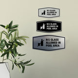 Signs ByLITA Fancy No Glass Allowed In Pool Area Outdoors Wall or Door Sign