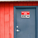 Classic Framed Plus Restricted Area Security Alarm Will Sound If Door Is Opened Door or Wall Sign | Safety Signage