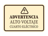 Signs ByLITA Classic Framed Advertencia Alto Voltaje Cuarto Eléctrico Durable Sign | Easy Installation | Elegant Design Wall or Door Sign