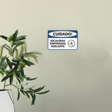 Classic Framed Plus Cuidado Escaleras Empinadas Adelante Door or Wall Sign | Business Warning Signage