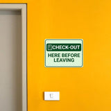 Classic Framed Plus Check-Out Here Before Leaving Door or Wall Sign | Medical Facility Greeting & Reception