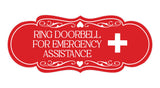 Signs ByLITA Designer Ring Doorbell for Emergency Assistance Wall or Door Sign