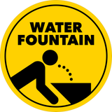 Circle Plus Water Fountain Wall or Door Sign | Easy Installation | Public Parks & Reservoirs Signage