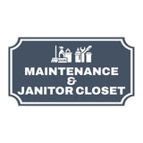 Notched Standard Maintenance & Janitor Closet Wall or Door Sign | Facilities and Rooms Sign