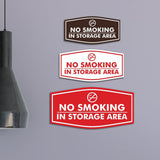 Signs ByLITA Fancy No Smoking in Storage Area Sign Easy Installation Elegant Design Wall or Door Sign