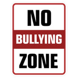 Portrait Round Plus No Bullying Zone Wall or Door Sign | Warning Signage