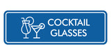 Signs ByLITA Standard Cocktail Glasses Door or Wall Sign Easy Installation | Durable Construction | Kitchen Essentials | Hygiene | AirBnB Signs