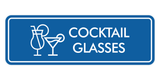 Signs ByLITA Standard Cocktail Glasses Door or Wall Sign Easy Installation | Durable Construction | Kitchen Essentials | Hygiene | AirBnB Signs