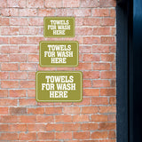 Classic Framed Plus Towels For Wash Here Wall or Door Sign | Home Decor