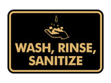 Signs ByLITA Classic Framed Wash, Rinse, Sanitize Wall or Door Sign