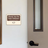Classic Framed Plus Thank You for Your Patience During Busy Hours Door or Wall Sign | Medical Facility Greeting & Reception