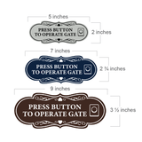 Signs ByLITA Designer Press button to operate gate Wall or Door Sign