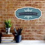 Victorian Custom plus Boat (Blue/Grey) Door or Wall Sign | Easy Installation | Family & Business Signage