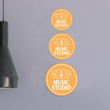 Circle Plus Music Studio Wall or Door Sign | Easy Installation | Business & Studio Signage