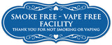 Signs ByLITA Designer Smoke Free Vape Free Facility Sign - Easy Installation | Durable Wall or Door Sign
