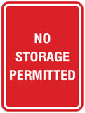 Signs ByLITA Portrait Round No Storage Permitted Sign - Laser-Engraved Lettering | Durable ABS Plastic | Vibrant Colors | Powerful Foam Tape