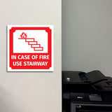 Square Plus In Case of Fire Use Stairway Door or Wall Sign | Workplace Cleaning Signage