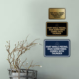 Signs ByLITA Classic Framed Fart While Peeing, Rain Sometimes Comes With Thunder Wall or Door Sign