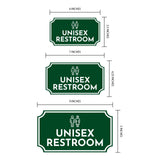 Notched Standard Unisex Restrooms Wall or Door Sign