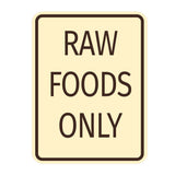 Signs ByLITA Portrait Round Food Preparation Area: Raw Foods Only Door or Wall Sign Durable ABS Plastic | Laser Engraved | Easy Installation | Kitchen | Hygiene