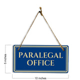 Paralegal Office 5" x 10" Hanging Wall or Door Sign | Legal and Court House Rustic Twine Signage