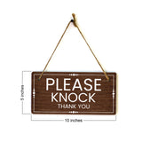 Please Knock Thank You 5x10 Hanging Wall or Door Sign | Warm Welcoming Signage For Homes
