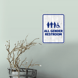 Portrait Round Plus All Gender Restroom Wall or Door Sign Easy Installation | Business & Public Bathroom Signs