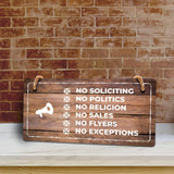 Sales & Solicitation | Rustic Oak Wood 5 x 10" Hanging Signs
