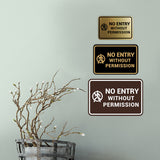 Signs ByLITA Classic Framed No Entry Without Permission Wall or Door Sign