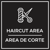 Signs ByLITA Square Haircut Area Door or Wall Sign | Spanish Bilingual Business Signs