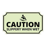 Notched Standard Caution: Slippery When Wet Wall or Door Sign | Warning/Safety/Precaution