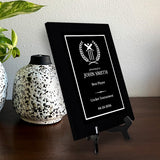 Cricket Customizable Black Frame Wooden Award Plaque | Easel Mount Option | Achievement and Recognition Personalizable Plaques | Sports Award