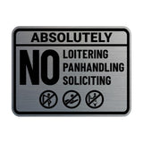 Signs ByLITA Classic Framed Absolutely No Loitering No Panhandling No Soliciting Wall or Door Sign