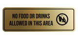 Signs ByLITA Standard No Food or Drinks Allowed in This Area Door or Wall Sign Durable ABS Plastic | Laser Engraved | Easy Installation | Elegant Design