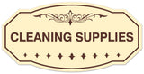 Signs ByLITA Victorian Cleaning Supplies Wall or Door Sign - Laser-Engraved Lettering | Durable ABS Plastic | Vibrant Colors | Powerful Foam Tape