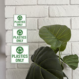 Square Plus Plastics Only Wall or Door Sign | Eco-Friendly Recycling