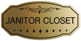 Signs ByLITA Victorian Janitor Closet Wall or Door Sign - Easy Installation | Durable Wall or Door