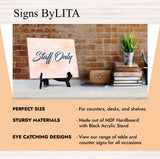 Staff Only' Table Sign with Easel Stand, 6" x 8"