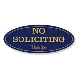 Oval No Soliciting Thank You Sign