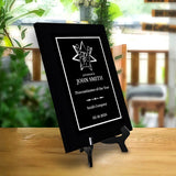 Rock and Roll Novelty Funny Customizable Black Frame Award Plaque | Easel Mount Option | Funny Parody Achievement Personalizable Plaques