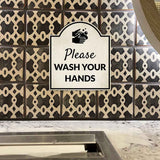 Please Wash Your Hands' Headstone ? Wall/Door Restroom & Hygiene Sign