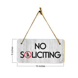 No Soliciting 5x10 Hanging Plus Wall or Door Sign | Public Spaces Decor