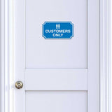 Notched Standard Customers Only Wall or Door Sign
